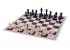 Tablero de ajedrez (40x40) + tablero de juego de molino, plegable, blanco / marrón